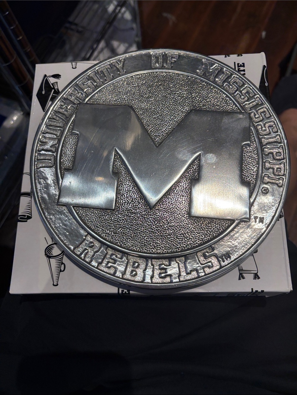 NWT OLE MISS University of Mississippi Rebels Silver Trivet or Wall Hanger